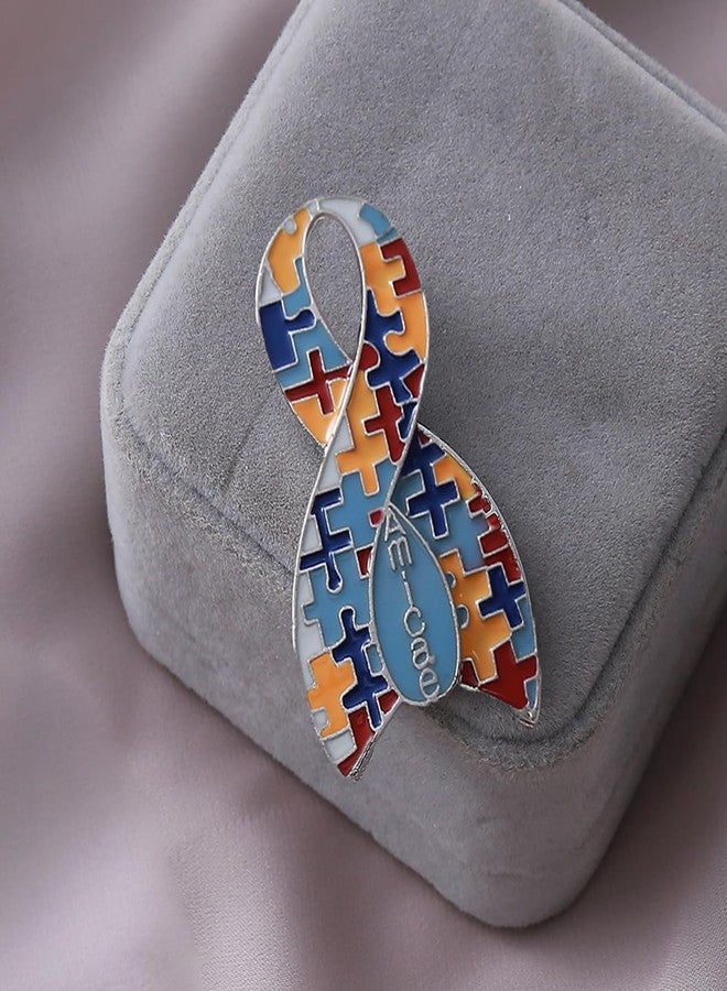 HUSURU Greek ZA Sorority Jewelry Autism Puzzle Piece Ribbon Amicae Pin Brooch Soceity Members Gifts Survivor Jewelry - Image 4
